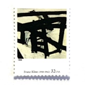"Franz Kline's "Mahoning" Postage Stamps | Four Centuries of American Art Series | Vintage Unused USPS Postage 32c | Pack of 10" - Postage Stamps in black by Jennifer Kramer