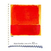 "Mark Rothko's "No. 12" Postage Stamps | Four Centuries of American Art Series | Vintage Unused USPS Postage 32c | Pack of 10" - Postage Stamps in orange by Jennifer Kramer