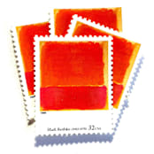 "Mark Rothko's "No. 12" Postage Stamps | Four Centuries of American Art Series | Vintage Unused USPS Postage 32c | Pack of 10" - Postage Stamps in orange by Jennifer Kramer