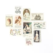 "Flat Lay Vintage Postage Styling Set // Set of 20 // Assorted Stamps for Photos" - Postage Stamps in multicolorassorted-colors by Flourish Fine Writing
