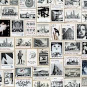 "$1.07 . Black Vintage Postage Stamp Variety Pack . Set of 5" - Postage Stamps in black by Kristen Melchor