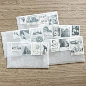 "$1.07 . Black Vintage Postage Stamp Variety Pack . Set of 5" - Postage Stamps in black by Kristen Melchor