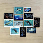 "$1.37 . Sea & Sky postage stamps . Set of 5" - Postage Stamps in multicolorassorted-colors by Kristen Melchor