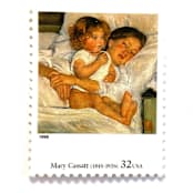 "Mary Cassatt's "Breakfast in Bed" Postage Stamps | Four Centuries of American Art Series | Vintage Unused USPS Postage 32c | Pack of 10" - Postage Stamps in natural by Jennifer Kramer