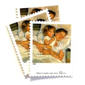 "Mary Cassatt's "Breakfast in Bed" Postage Stamps | Four Centuries of American Art Series | Vintage Unused USPS Postage 32c | Pack of 10" - Postage Stamps in natural by Jennifer Kramer