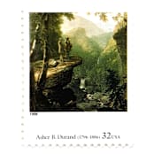 "Asher B. Durand's "Kindred Spirits" Postage Stamps | Four Centuries of American Art Series | Vintage Unused USPS Postage 32c | Pack of 10" - Postage Stamps in green by Jennifer Kramer