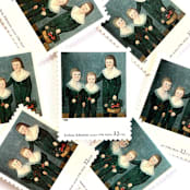 "Joshua Johnson's "The Westwood Children" Postage Stamps | Four Centuries of American Art Series | Vintage Unused USPS Postage 32c | Pack of 10" - Postage Stamps in blue by Jennifer Kramer