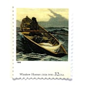 "Winslow Homer's "The Fog Warning" Postage Stamps | Four Centuries of American Art Series | Vintage Unused USPS Postage 32c | Pack of 10" - Postage Stamps in multicolor by Jennifer Kramer