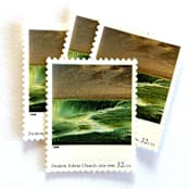 "Frederic Edwin Church's "Niagara" Postage Stamps | Four Centuries of American Art Series | Vintage Unused USPS Postage 32c | Pack of 10" - Postage Stamps in green by Jennifer Kramer