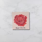 "Rose | Vintage Stamp, 18 cents, 1981 | 5 each" - Postage Stamps in red by The Silver Stamps