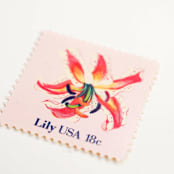 "18 Cent Lily Flower Postage Stamps // Set of 10 // Vintage Postage" - Postage Stamps in pink by Flourish Fine Writing