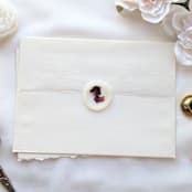 "Smell the Roses- Vellum- Customizable Shape- Set of 25  Hand-crafted Wax Seals with Organic Dried Florals" - Wax Seals in clear by Inkspiringletters
