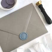 "Seashell in Dusty Blue Pack of 10" - Wax Seals in blue by Abby Choi