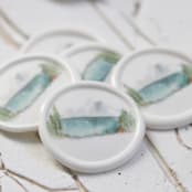 "Adventure Mountain Vellum and White Wax Seals | Set of 25" - Wax Seals in multicolor by Clove and Cedar Design