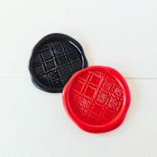 "Holiday Plaid- Red and Black- Set of 12  Hand-crafted Wax Seals" - Wax Seals in multicolorassorted-colors by Inkspiringletters