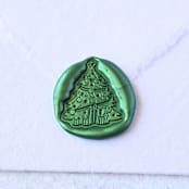 "Classic Christmas Tree- - Customizable Color- Set of 25 Hand-crafted Wax Seals" - Wax Seals in multicolor by Inkspiringletters