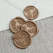"Antique gold roses wax seal stickers | Set of 10" - Wax Seals in gold by Maria Ferrer G.