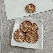 "Antique gold roses wax seal stickers | Set of 10" - Wax Seals in gold by Maria Ferrer G.