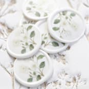 "White Magnolia Vellum Wax Seals | Set of 25" - Wax Seals in white by Clove and Cedar Design