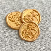 "Lemons wax seal in yellow gold | Set of 10" - Wax Seals in gold by Maria Ferrer G.