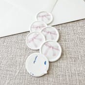 "Pink Watercolor Bow wax seal sticker | Set of 10" - Wax Seals in pink by Maria Ferrer G.