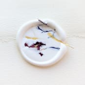 "Spring Wildflowers - White- Customizable Shape - Set of 25  Hand-crafted Wax Seals with Organic Dried Florals" - Wax Seals in white by Inkspiringletters