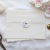 "Spring Wildflowers - White- Customizable Shape - Set of 25  Hand-crafted Wax Seals with Organic Dried Florals" - Wax Seals in white by Inkspiringletters