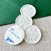 "White Christmas Snowflake wax seal sticker | Set of 10" - Wax Seals in white by Maria Ferrer G.
