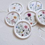 "Self-adhesive wax seal | Bright watercolor florals design - white" - Wax Seals in white by Cara Jo Knapp
