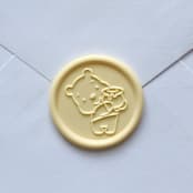 "Customizable Color Baby Honey Bear Self-adhesive Wax Seals, Set of 5" - Wax Seals in pink by MC silverlinings