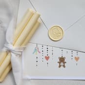 "Customizable Color Baby Honey Bear Self-adhesive Wax Seals, Set of 5" - Wax Seals in pink by MC silverlinings