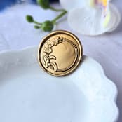 "Orchid Wreath- Customizable Color- Set of 25  Hand-crafted Wax Seals" - Wax Seals in multicolor by Inkspiringletters