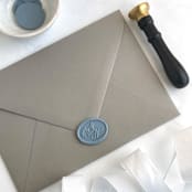 "Happily Ever After in Dusty Blue Pack of 10" - Wax Seals in blue by Abby Choi