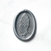 "Feather in Silver Pack of 10" - Wax Seals in silver by Abby Choi