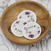 "Purple and Gold Floral Vellum Wax Seals | Set of 25" - Wax Seals in purple by Clove and Cedar Design