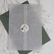 "Purple and Gold Floral Vellum Wax Seals | Set of 25" - Wax Seals in purple by Clove and Cedar Design