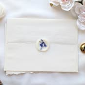 "Something Blue- Vellum- Customizable Shape- Set of 25  Hand-crafted Wax Seals with Organic Dried Florals" - Wax Seals in clear by Inkspiringletters