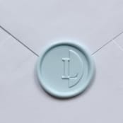 "Customizable Color "L" Monogrammed Self-adhesive Wax Seals, Set of 5" - Wax Seals in multicolorassorted-colors by MC silverlinings