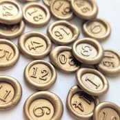 "Mini Table Numbers- Customizable Color- Set of 10 Hand-crafted Wax Seals" - Wax Seals in multicolor by Inkspiringletters