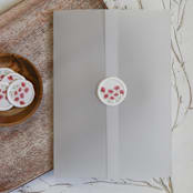 "Pink Poppy Floral Vellum Wax Seals | Set of 25" - Wax Seals in pink by Clove and Cedar Design