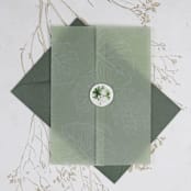 "Green Monstera Leaf Vellum Wax Seals | Set of 25" - Wax Seals in green by Clove and Cedar Design