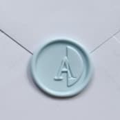 "Customizable Color "A" Monogrammed Self-adhesive Wax Seals, Set of 5" - Wax Seals in multicolorassorted-colors by MC silverlinings