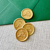 "Christmas reindeer wax seal sticker | Customizable Color | Set of 10" - Wax Seals in multicolorassorted-colors by Maria Ferrer G.