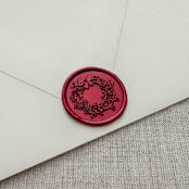 "Metallic Red Christmas Wreath wax seal sticker | Set of 10" - Wax Seals in red by Maria Ferrer G.