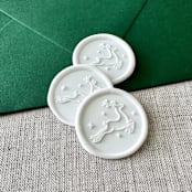 "White Christmas reindeer wax seal sticker | Set of 10" - Wax Seals in white by Maria Ferrer G.