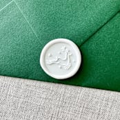 "White Christmas reindeer wax seal sticker | Set of 10" - Wax Seals in white by Maria Ferrer G.