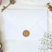 "Wreath - Customizable Color- Set of 25  Hand-crafted Wax Seals" - Wax Seals in gold by Inkspiringletters