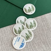 "Evergreen pine forest wax seal stickers |Set of 10" - Wax Seals in white by Maria Ferrer G.