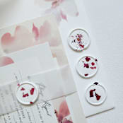 "Custom White Wax Seals with Dried Red Rose Petals" - Wax Seals in white by MC silverlinings