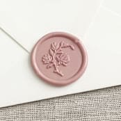 "Magnolia self-adhesive wax seal in rose pink | Set of 10" - Wax Seals in pink by Maria Ferrer G.